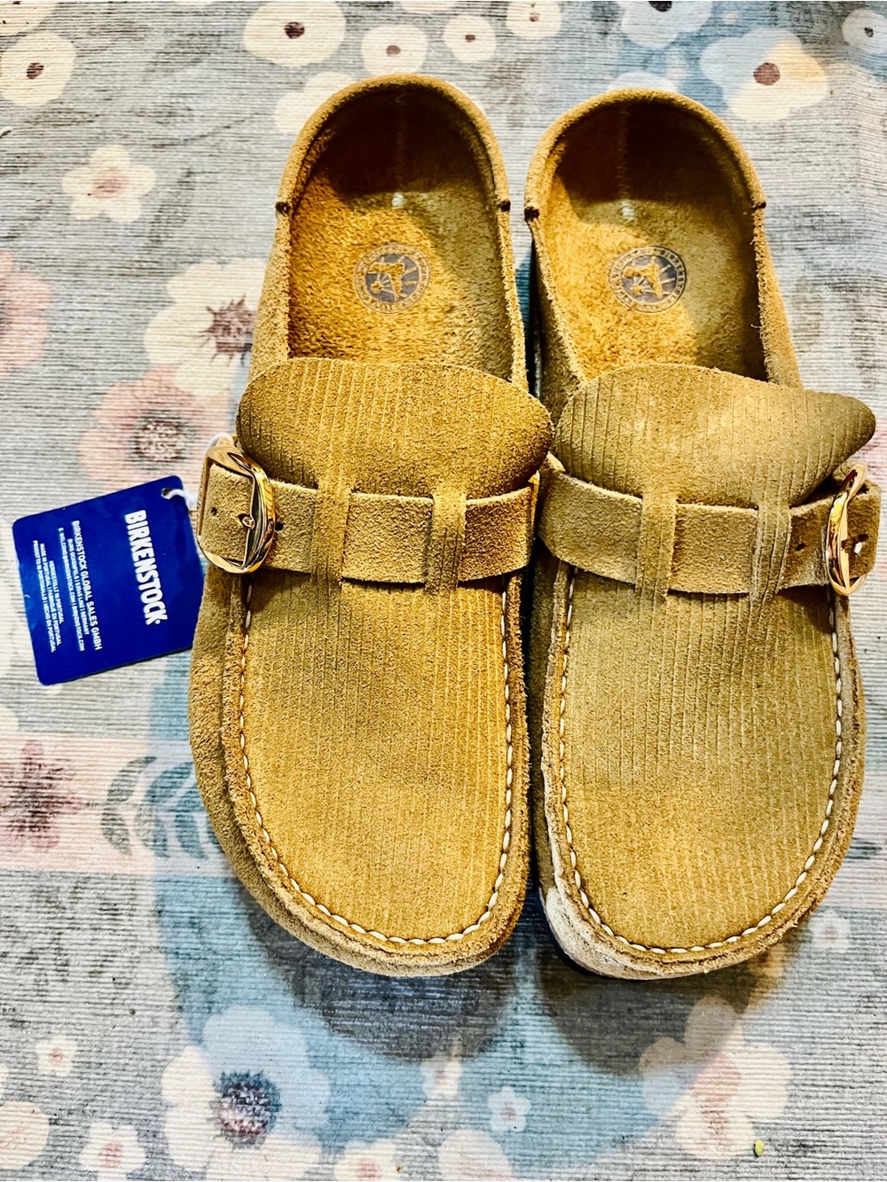 New Birkenstock BUCKLEY Suede Corduroy Clog CORK BROWN Normal Narrow Us10 Eu41 - Picture 2 of 15